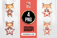 Patriotic Fox Clipart PNG Product Image 1