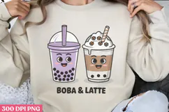Boba & Latte PNG, Boba Sublimation PNG Product Image 1