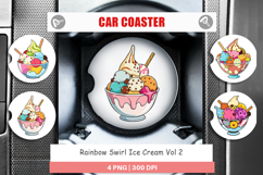 Car Coaster Rainbow Ice Cream Product Image 1