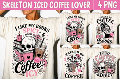 Skeleton Iced Coffee Lover PNG, Trendy Coquette Caffeine Product Image 1