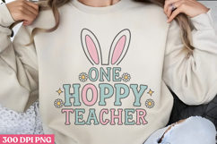 One hoppy teacher PNG, Retro Teacher Easter Sub Product Image 1