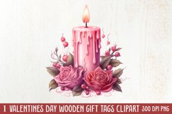 Retro Valentine Watercolor Clipart, Pink Valentine Product Image 1