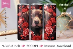 Cute Chocolate Labrador Tumbler Sublimation, Dog Tumbler PNG Product Image 1