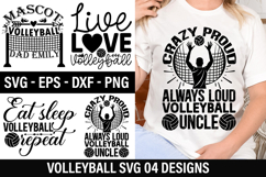 Volleyball SVG Design - Crazy Proud Always Loud Volleyball Product Image 1
