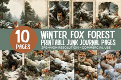 Winter Fox Forest Junk Journal Pages Product Image 1