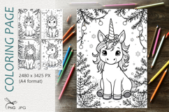 Christmas unicorn|Coloring page Product Image 1