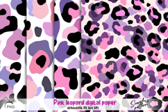 Pink leopard digital paper, seamless pattern Product Image 1