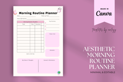 Aesthetic Morning Routine Planner | Editable Canva Template Product Image 1