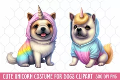 Cute Unicorn Costume For Dogs, Unicorn Watercolor Product Image 1