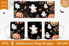Halloween Mug Wrap Design, Halloween Pumpkins Mug Template Product Image 1