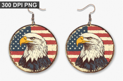Eagle Earring Sublimation PNG - 4th of July Earring Design Product Image 1