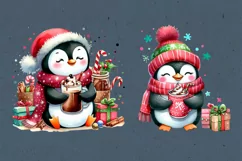 Watercolor Penguins cliparts. 4 PNG sublimation Product Image 2