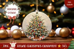 Christmas Tree Ornament, Winter Round Ornament PNG Product Image 1