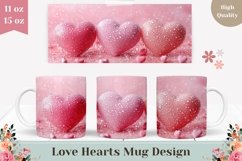 3D Love Mug Wrap Design, Love Hearts Mug Sublimation Product Image 1