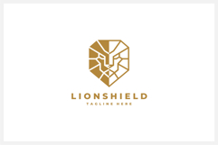 Geometric Lion Shield Logo Design Vector Illustration Product Image 1