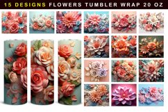 15 Designs Flowers Tumbler Wrap Bundle Product Image 1