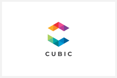 Cubic Colorful Hexagon Pixel Letter C Logo Design Vector Product Image 1