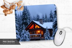 Snow Covered Pathway in Winter Wonderland Mouse Pad PNG Product Image 1