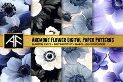Anemone Flower Digital Paper Patterns Product Image 1