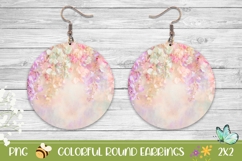 Wisteria Earrings Design, Pink Flowers Round Earrings Product Image 1
