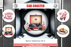 Retro Valentine Cafe Car Coaster Product Image 1
