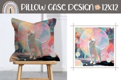 Cartoon Cat Pillow Case Design, Cosmic Pillow Template Product Image 1