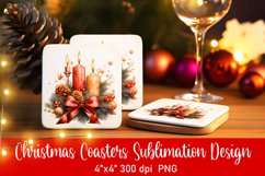 Christmas Coasters Ornament Sublimation PNG Product Image 1