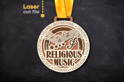 Religious Music Medal SVG laser cut file for Glowforge Product Image 1