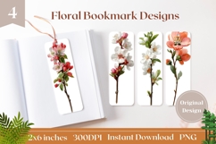 Blooming Flowers Bookmark Printable, Nature Bookmark PNG Product Image 1
