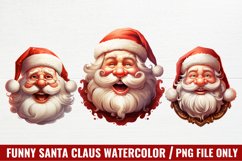 Funny Santa Claus Watercolor Clipart Product Image 1