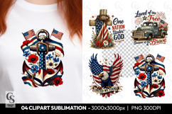 Patriotic USA Clipart PNG Sublimation Designs Product Image 1