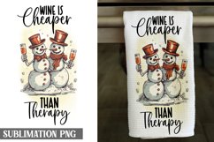 Wine Is Cheaper Than Therapy| Kitchen Dish Towel Sublimation Product Image 1