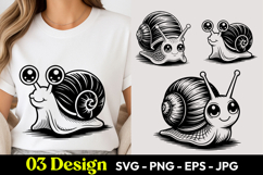 Cute Cartoon Snail SVG PNG Product Image 1