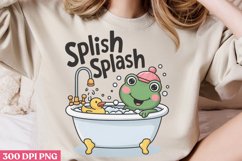 Splish splash PNG, Funny Frog Sublimation PNG Product Image 2