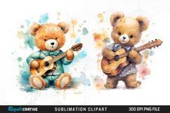 Watercolor Teddy PNG Clipart Product Image 1