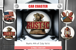 Car Coaster Rustic 4th of July Product Image 1