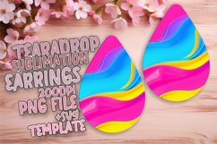 Vibrant Gradient Pattern Teardrop Earrings for Sublimation Product Image 1
