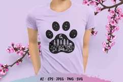 Monogram Girl and Pet at Campsite in Animal Paw SVG Product Image 1