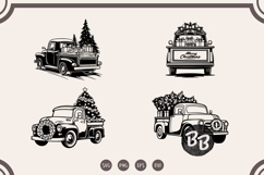 Christmas Truck svg, Christmas Tree svg, Vintage Truck Product Image 1