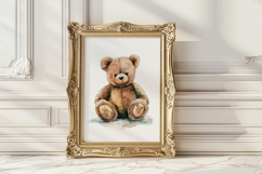 Watercolor Teddy Bear Wall Art Print Product Image 1