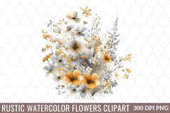 Watercolor Rustic Flowers Clipart Product Image 1