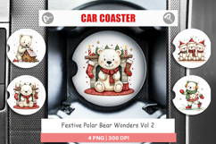 Festive Polar Wonders Car Coaster Product Image 1
