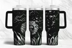 40oz Tumbler laser svg Dandelions wrap| Flowers Just Breathe Product Image 1