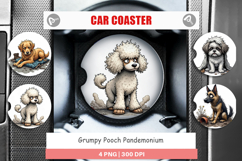Car Coaster Grumpy Pooch Product Image 1