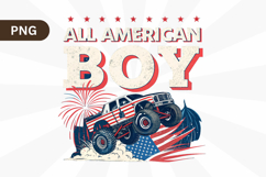 Boys 4th of July PNG, American Flag Png Sublimation Design Product Image 1