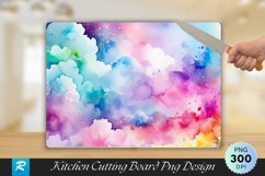 Multicolor Clouds Cutting Board Sublimation Design Product Image 1