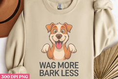 Wag more, bark less PNG, Sarcastic Cartoon Dogs Sublimation Product Image 2