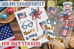 4th July sticker sheet USA Scrapbook PNG Independent Day Product Image 1