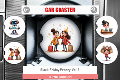Black Friday Frenzy Car Coaster Product Image 1