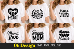 Mom Heart Love Quotes Typography SVG PNG Product Image 1